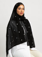 ⁦طرحه القلرب الرمادية أسود⁩ - الصورة ⁦2⁩
