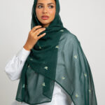 طرحه بوال طبقة ورود القلب أخضر غامق
