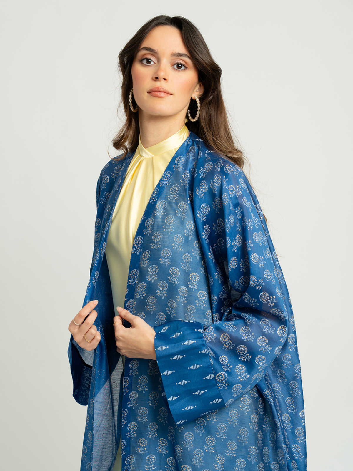 246010fw2512sasibl.jpg عباية واسعة إنديغو ملكي - الصورة 1