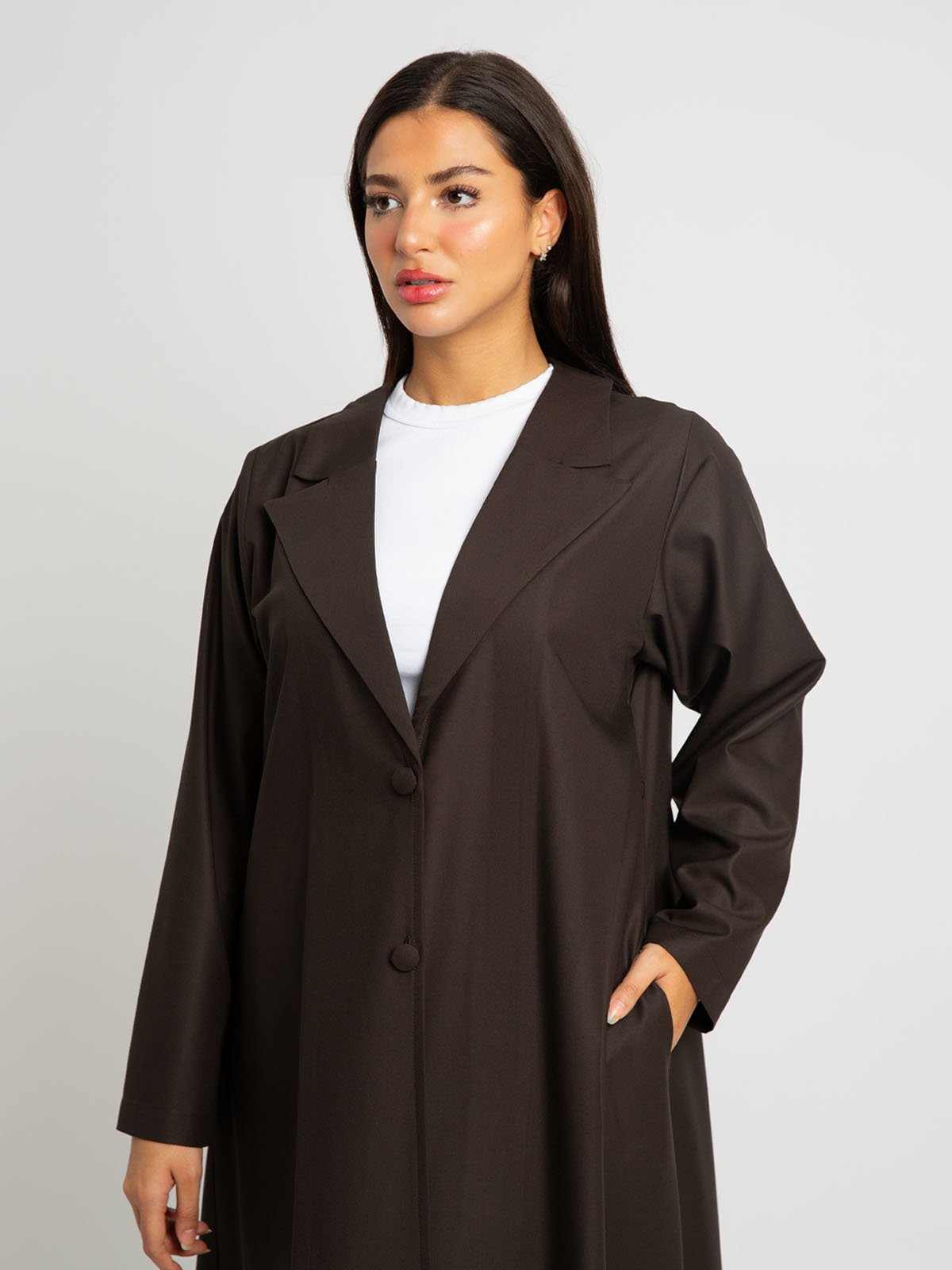 28704fw258saplbr-brown-suit-a-cut-abaya-suit-half-cloche-a-cut-long-closed-abaya-in-cotton-feel-fabric-4-base.jpg عباية نص كلوش سوت بني - الصورة 1