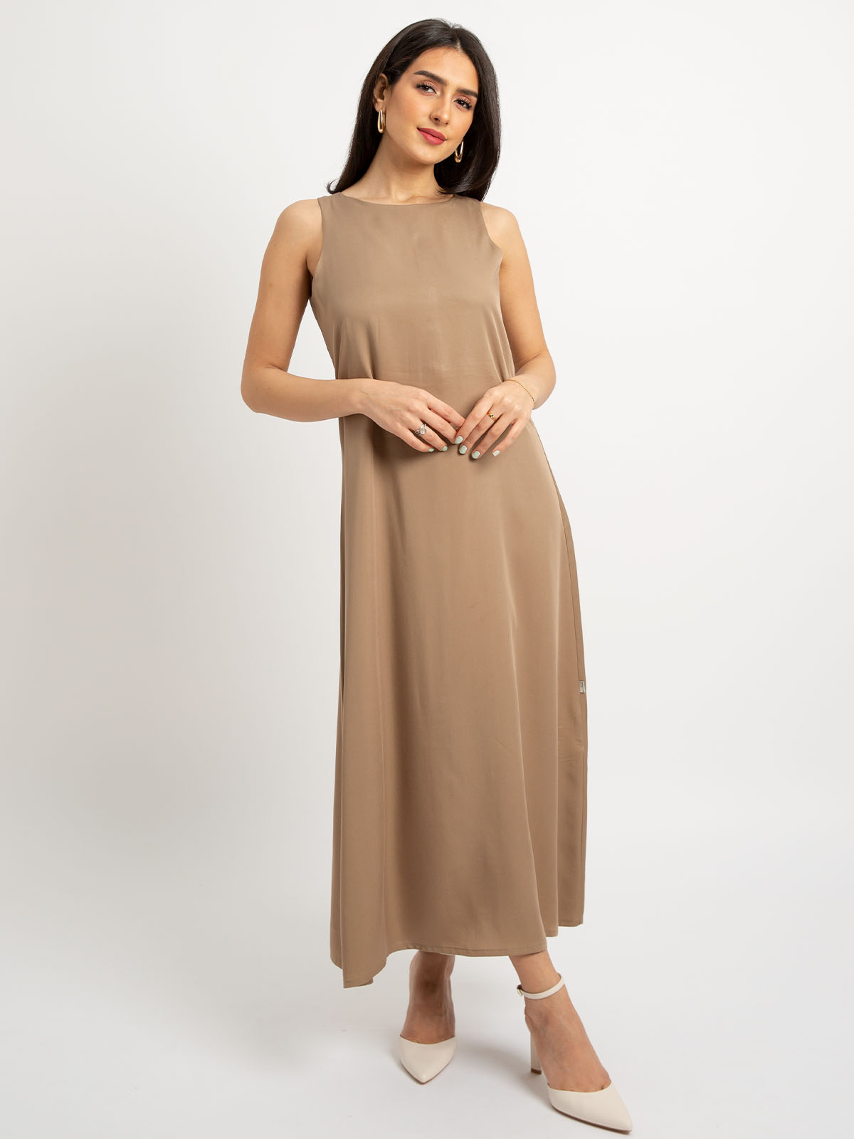 31604ss0625chtnmo-1-base.jpg فستان طويل بدون أكمام موكا - الصورة 1