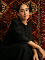 ⁦جلابية نص كلوش ركامة أسود⁩ - الصورة ⁦8⁩