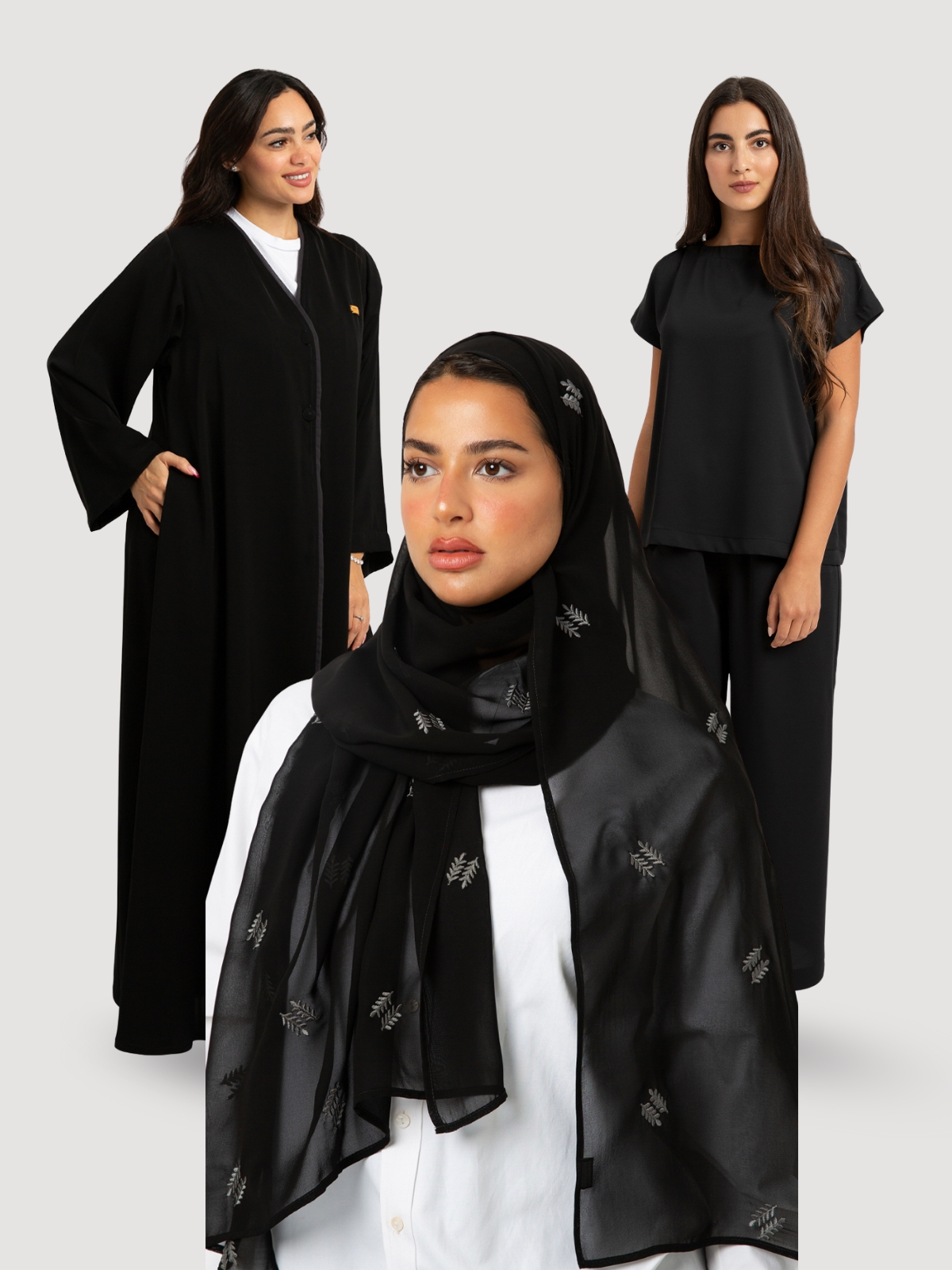 317fwsa26010005-the-pro-office-look-abaya-saver-package-abaya-with-light-set-and-tarha-1-base-1.jpg بكج التوفير المظهر الاحترافي للعمل - الصورة 1